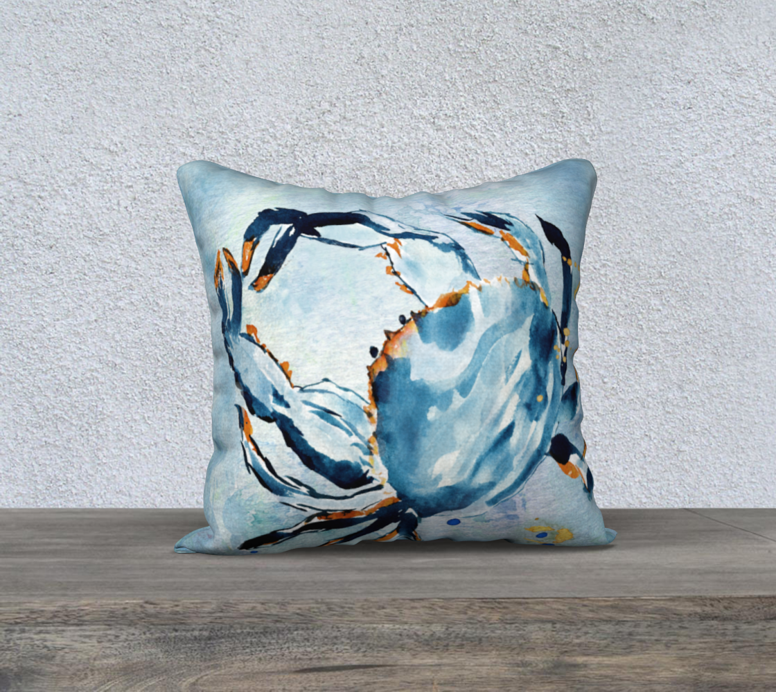 Navy Blue Crab 18" X 18" / Pillow Cover