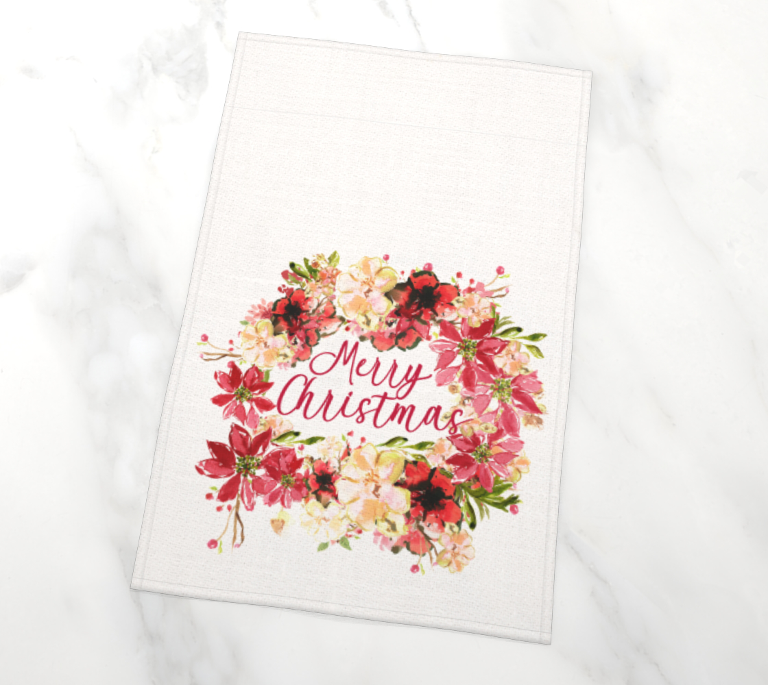 Merry Christmas Chantal Wreath Tea Towel