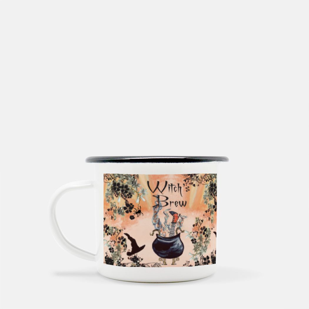 Halloween Witch's Brew Camp Mug 10 oz. (Black Rim)