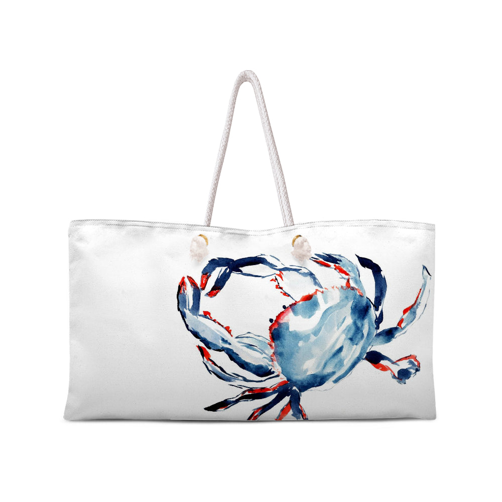 Sometimes I'm Just Crabby Weekend Tote with White Rope Handles - Dreams After All