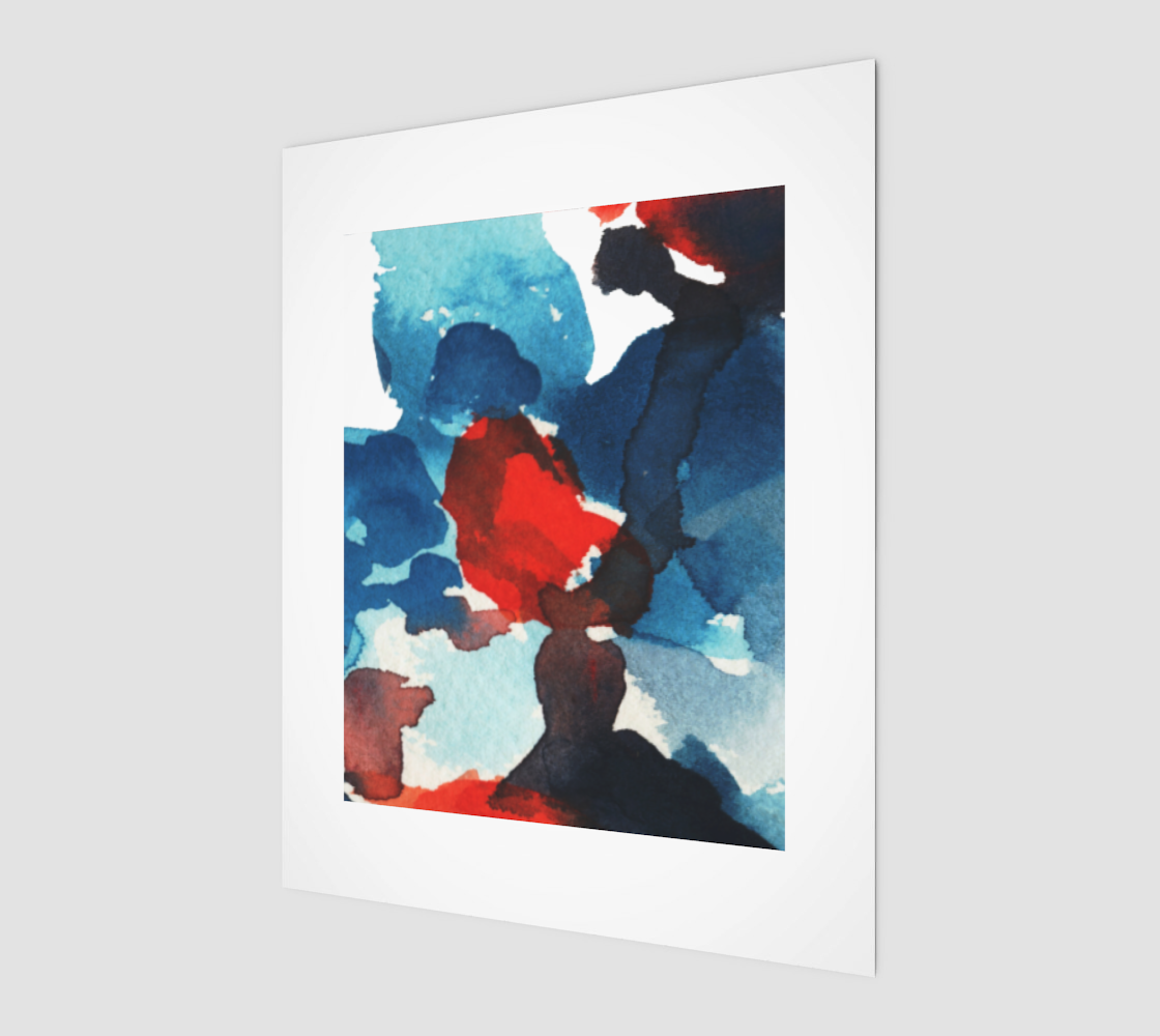 Fine Art Print 8" X 10" Red White Blue/Blue Flower