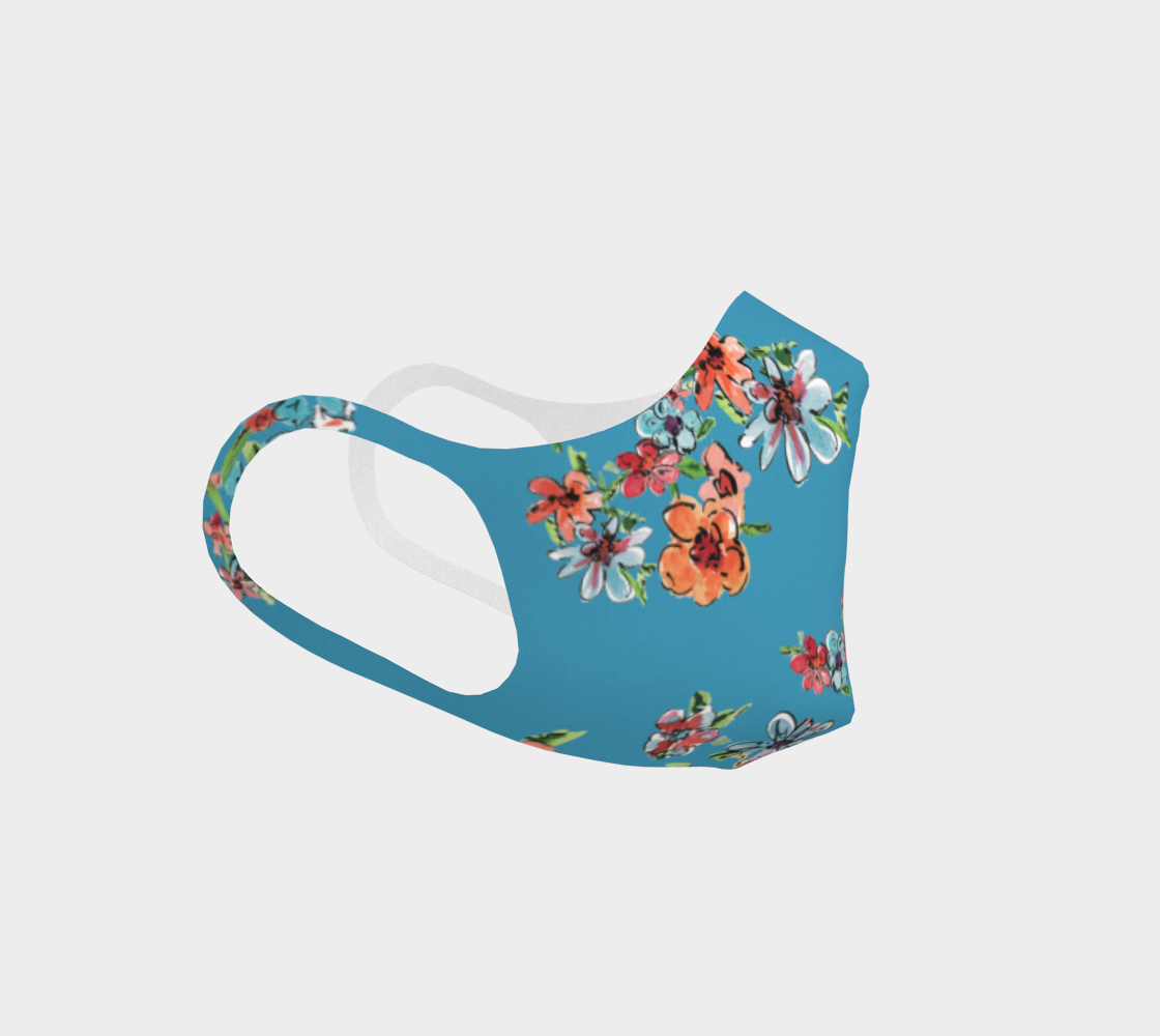 Turquoise Bright Floral Mask