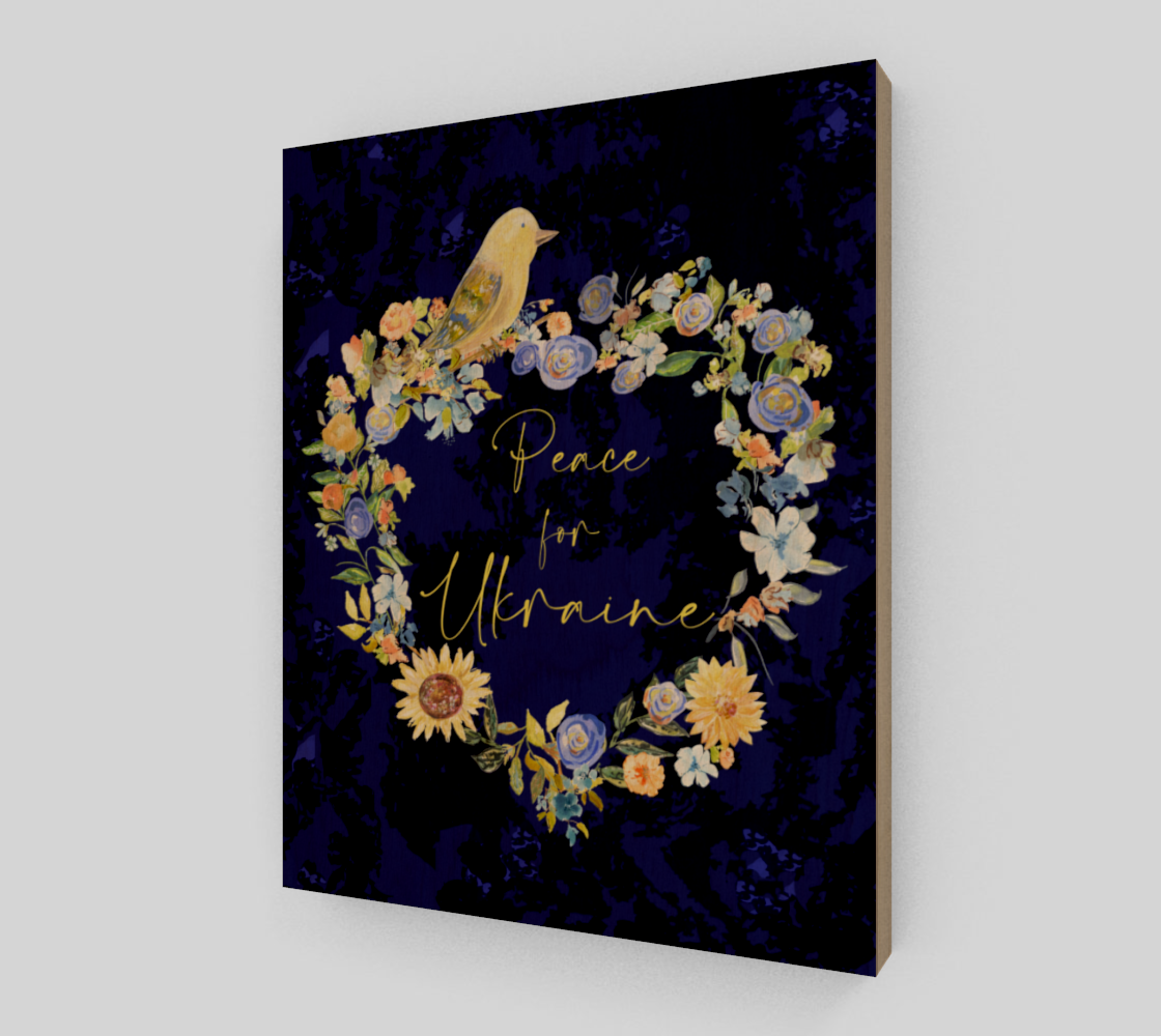 Peace for Ukraine Wood Art Print 8" X 10"