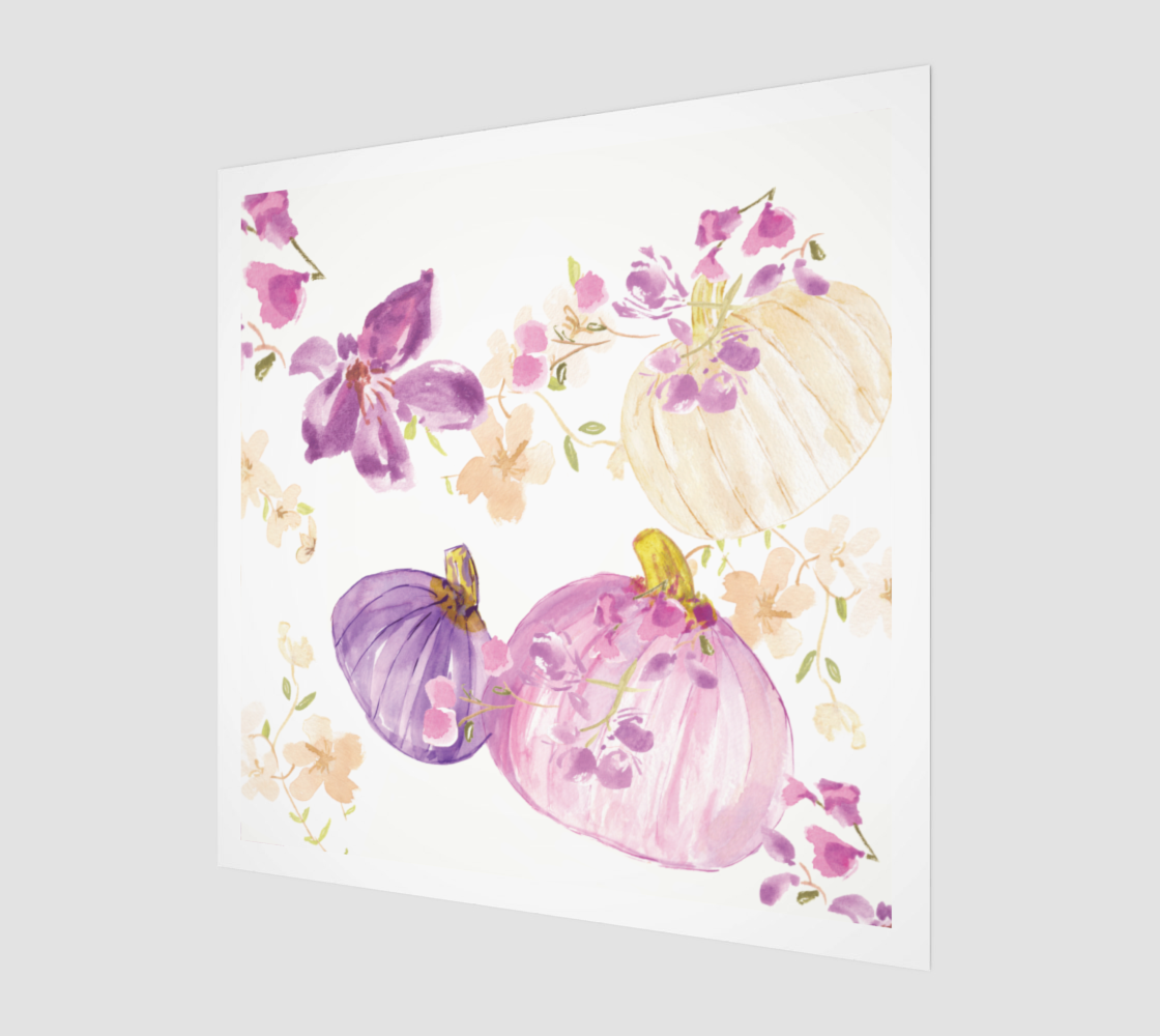 Purple Pumpkins Square Art Print