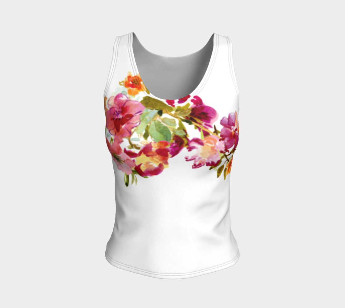 Renée White Fitted Tank Top Long
