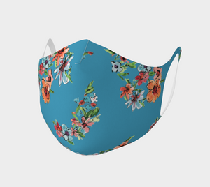 Turquoise Bright Floral Mask