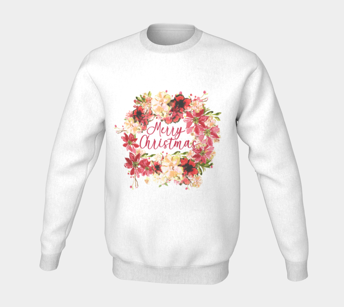 Holiday Sweatshirts for Women - Merry Christmas Chantal Wreath