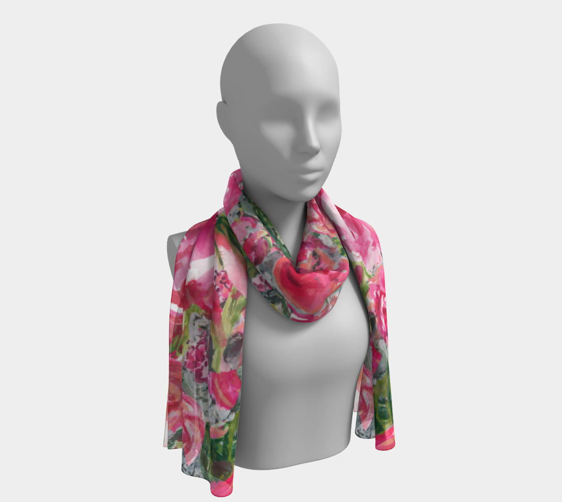 Love and Roses Long Scarf