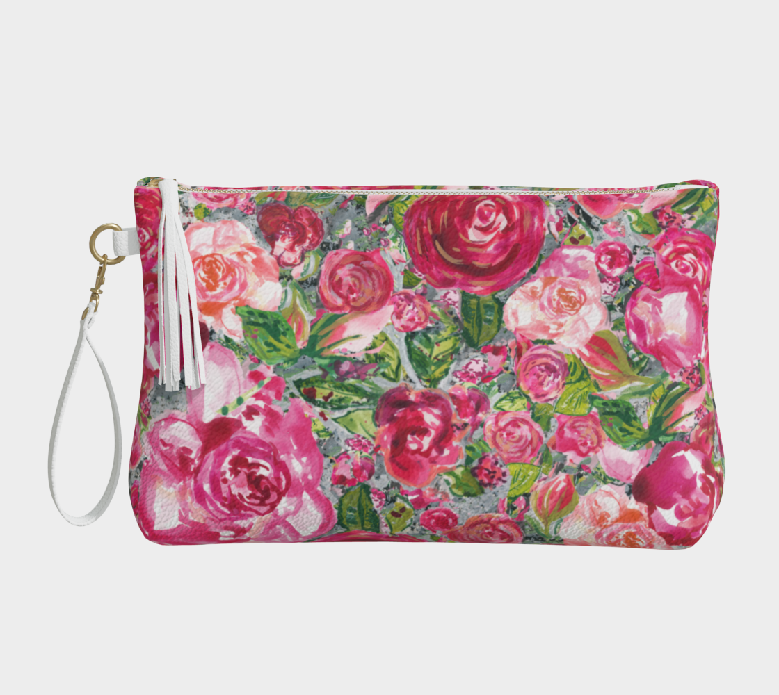 Vegan Leather Makeup Bag - Love and Roses