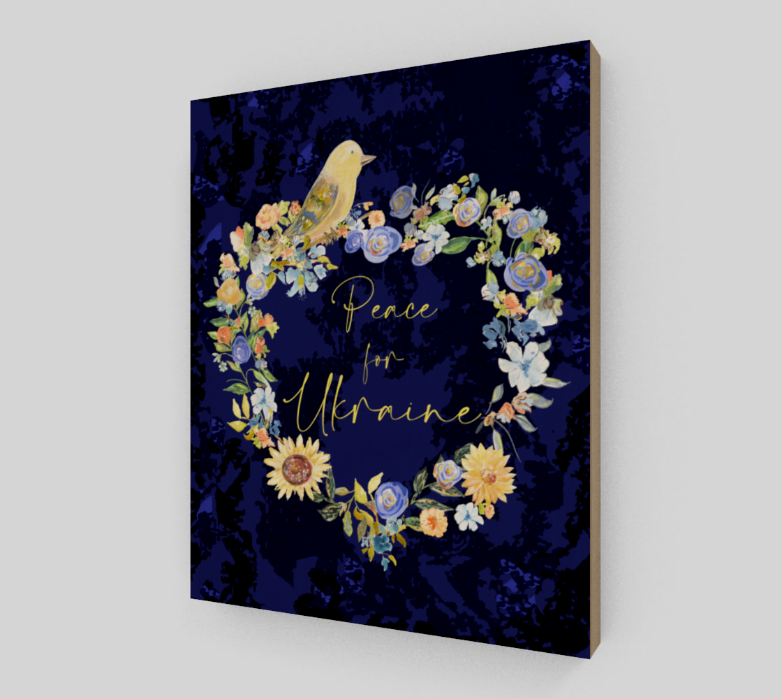 Peace for Ukraine Wood Art Print 8" X 10"