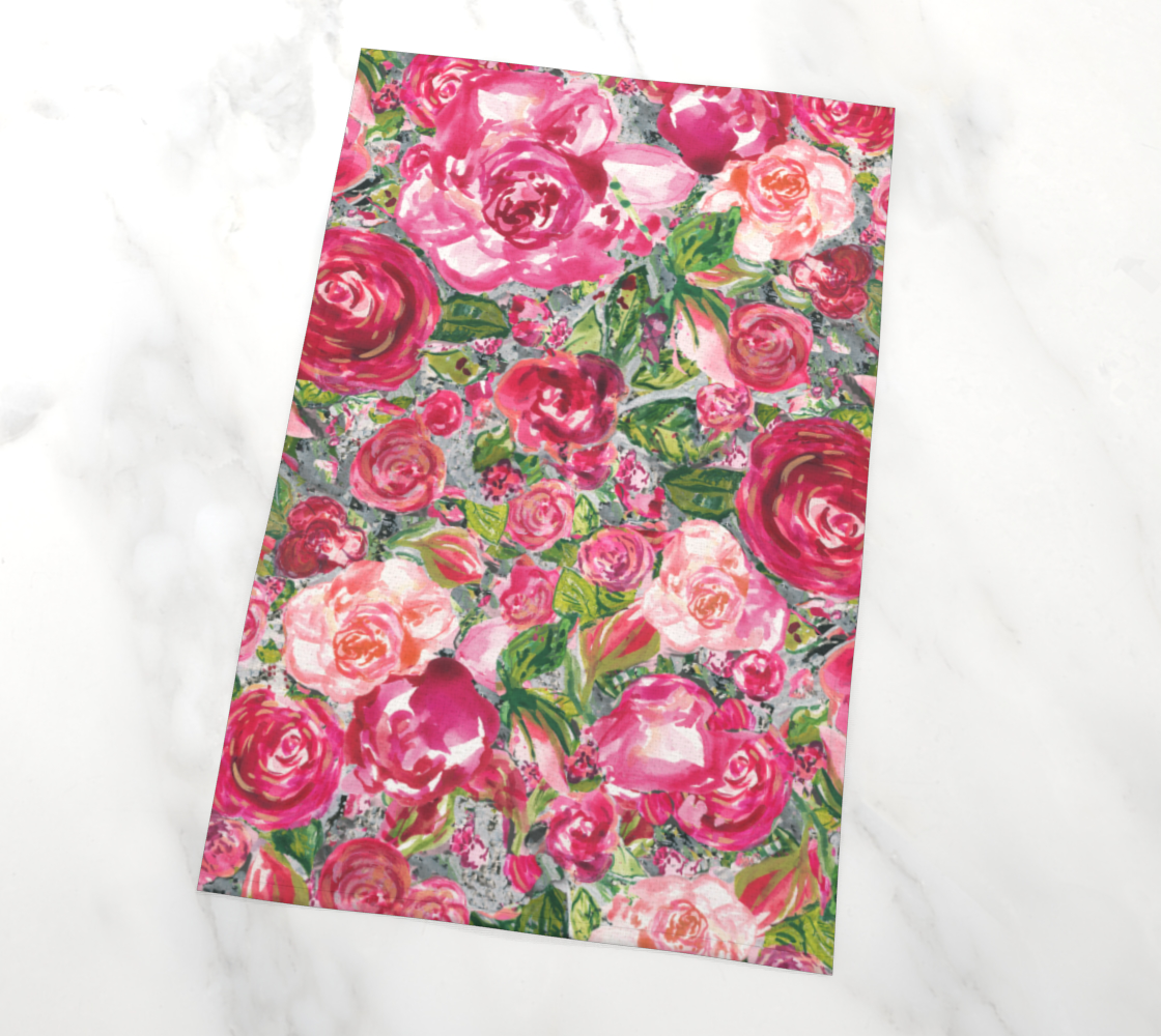 Love and Roses Tea Towel