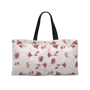 Spring Plum Weekender Tote with Woven Handles - Dreams After All