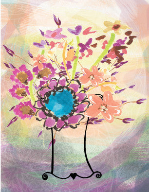 Floral Vase Blank Card - Dreams After All