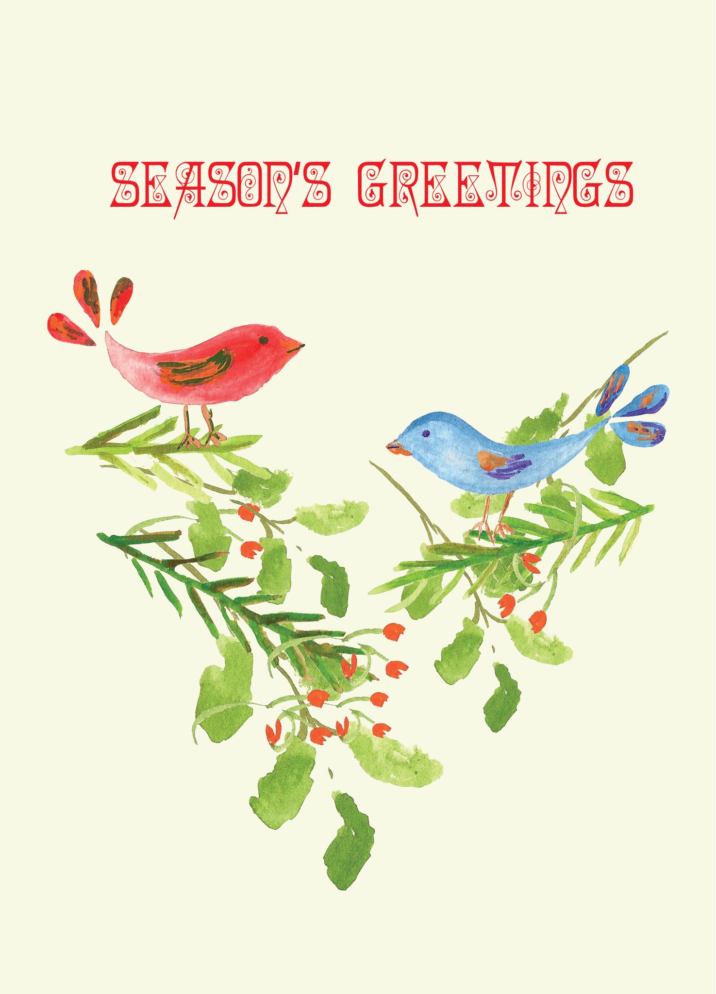 Season’s Greetings Birds Greeting Cards - Dreams After All