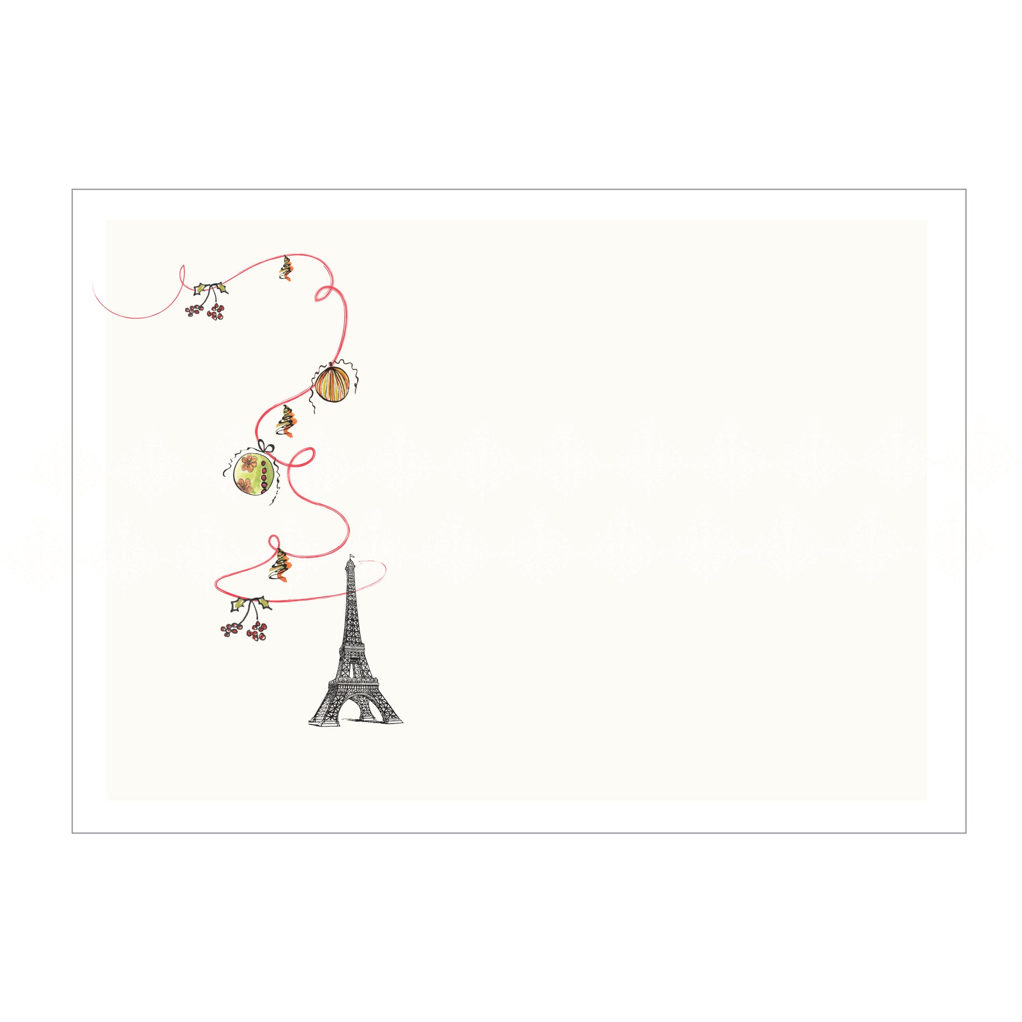 Eiffel Tower Christmas Holiday Card Sets