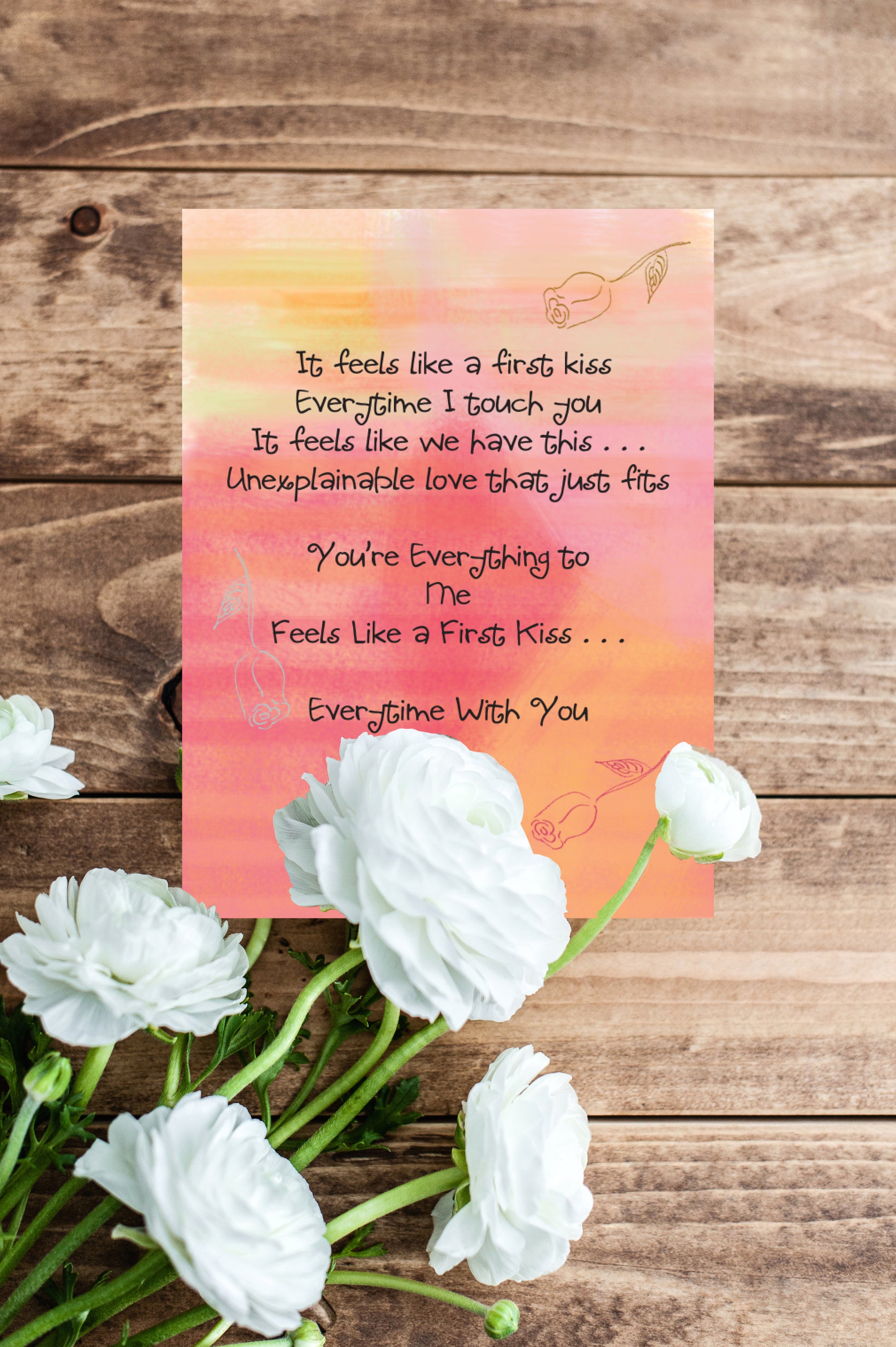 First Kiss (Valentine's Day & Love and Romance) Card - Dreams After All
