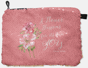 COSMETIC BAG - OSCAR WILDE - A FLOWER BLOSSOMS / GOLD SEQUINS - Dreams After All