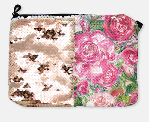 COSMETIC BAG - ROSE'S COTTAGE / ROSE GOLD SEQUINS - Dreams After All