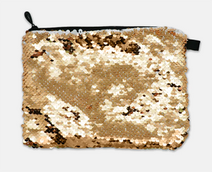 COSMETIC BAG - OSCAR WILDE - A FLOWER BLOSSOMS / GOLD SEQUINS - Dreams After All
