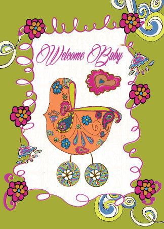 Olive Baby Carriage Greeting Card - Dreams After All