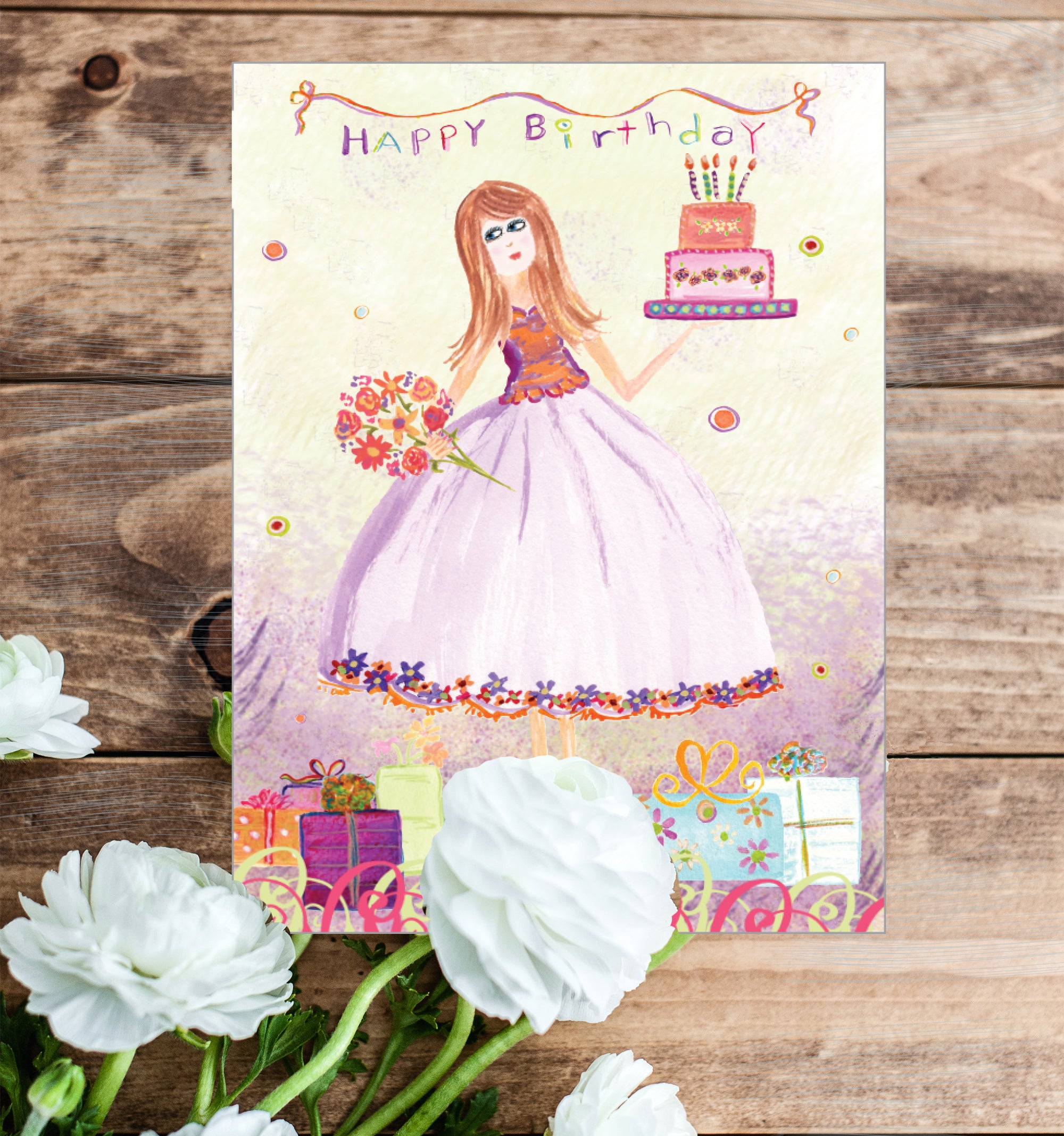 Purple Dress HappyBirthday Card