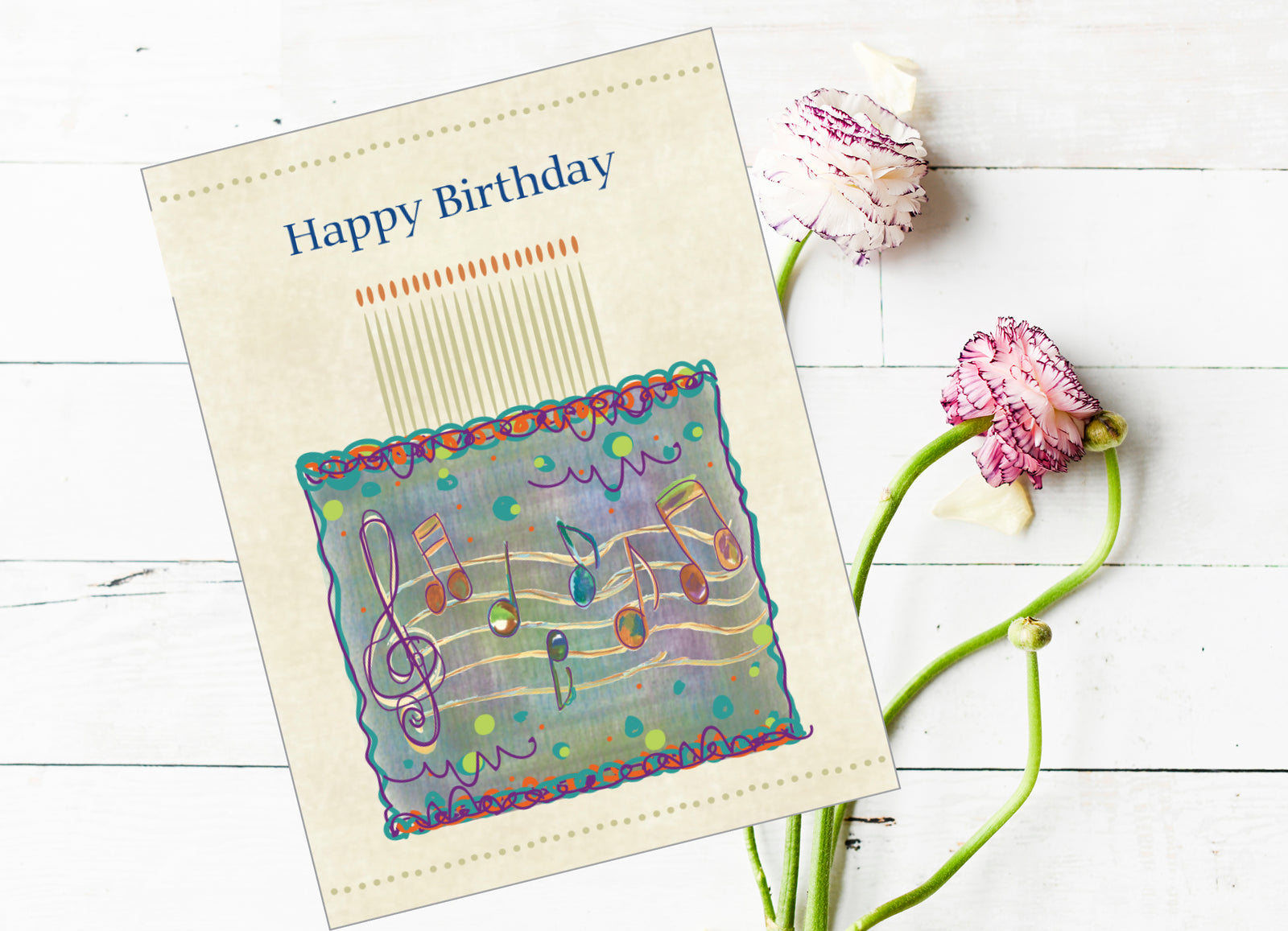Treble Clef Happy Birthday Card - Dreams After All