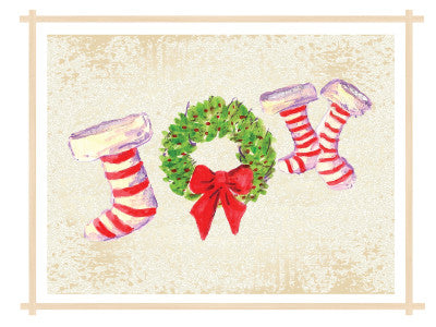 6 CARDS - Joy Stockings Greeting Cards - Handmade - Dreams After All