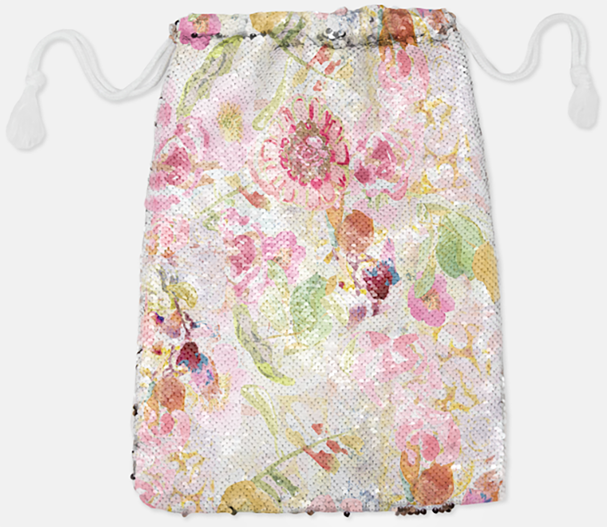 DRAWSTRING BAG - MOM'S PASTEL / SILVER SEQUINS - Dreams After All