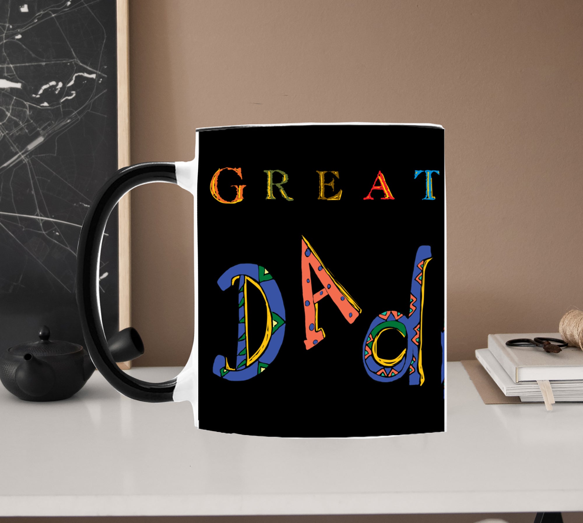 Great Dad Black Mug