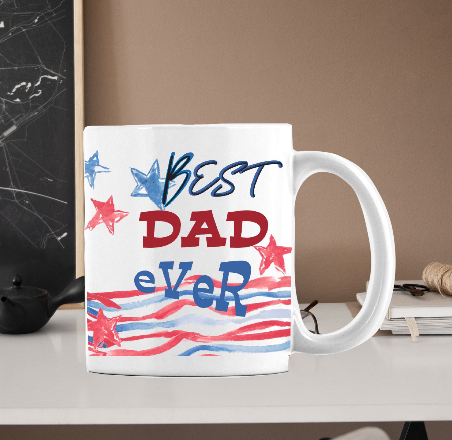Best Dad Ever Patriotic Mug