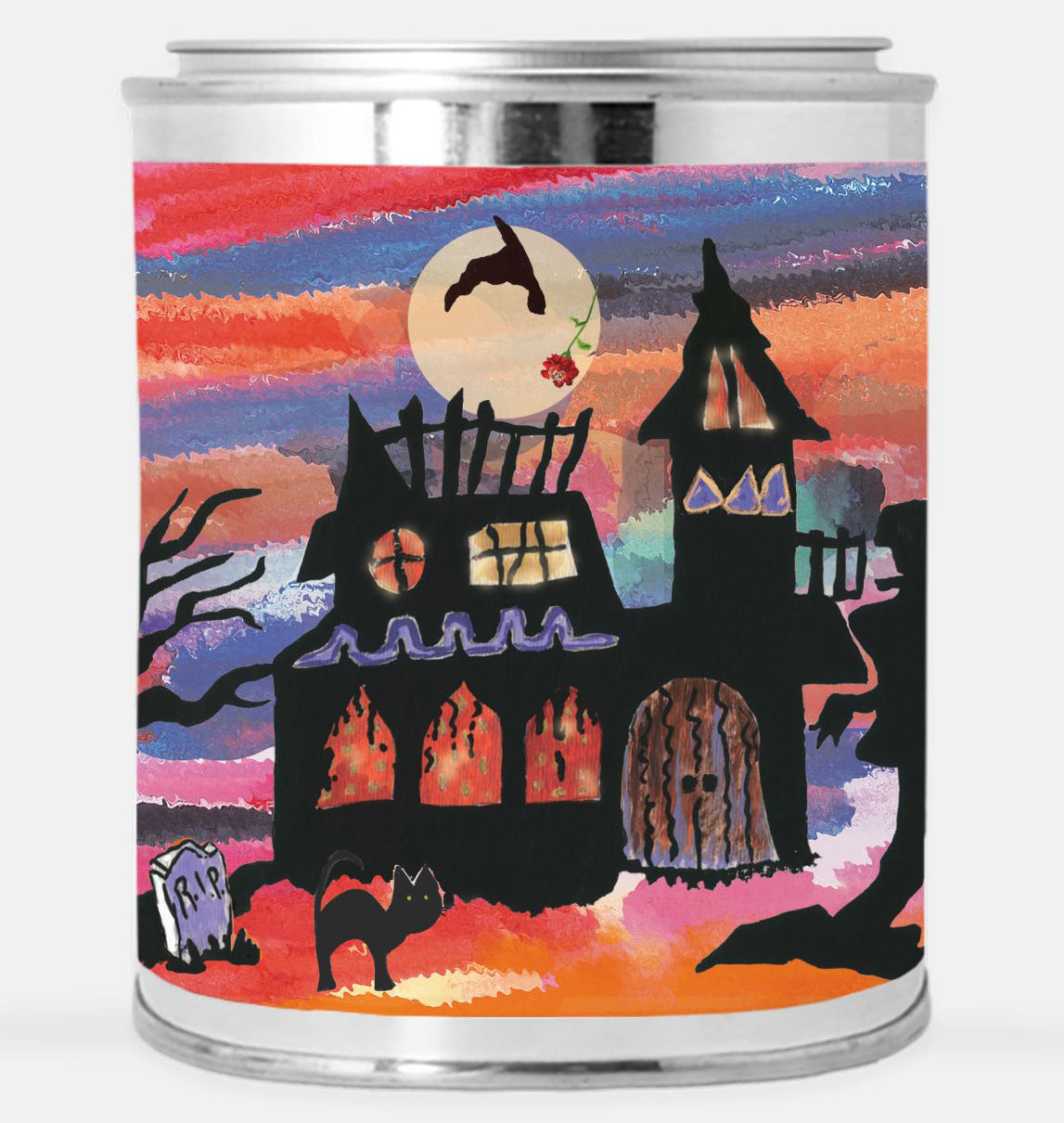 Spooky Haunted House Candle Paint Can 8oz