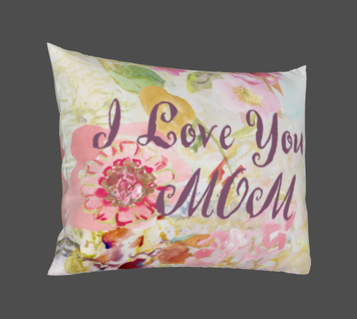 Pillow Cover - I Love You Mom - 26" X 20" Rectangle Pillow Cover