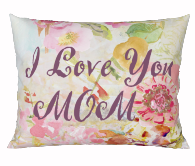 Pillow Cover - I Love You Mom - 26" X 20" Rectangle Pillow Cover