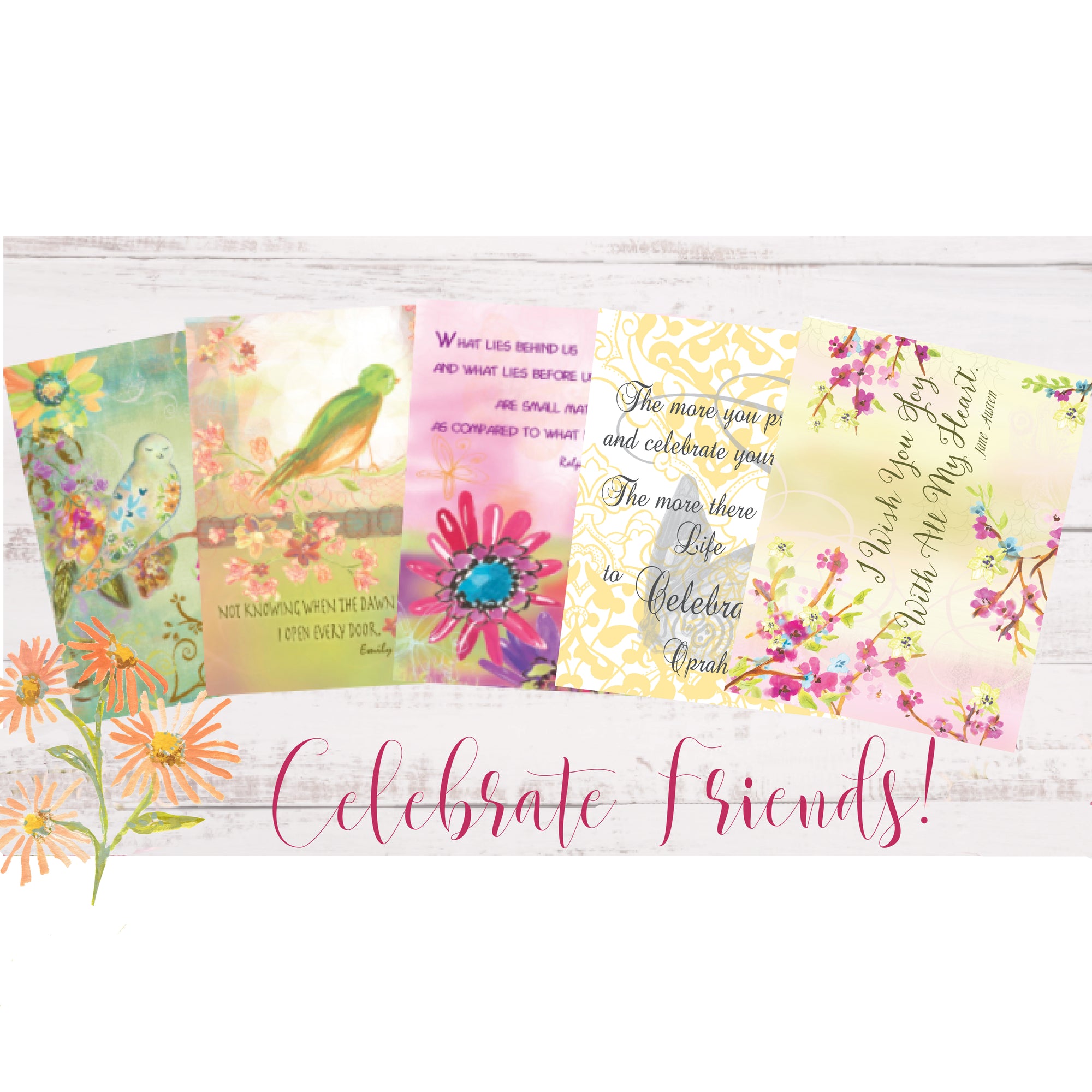 Inspiration Package of Five Metallic Greeting Cards - Dreams After All