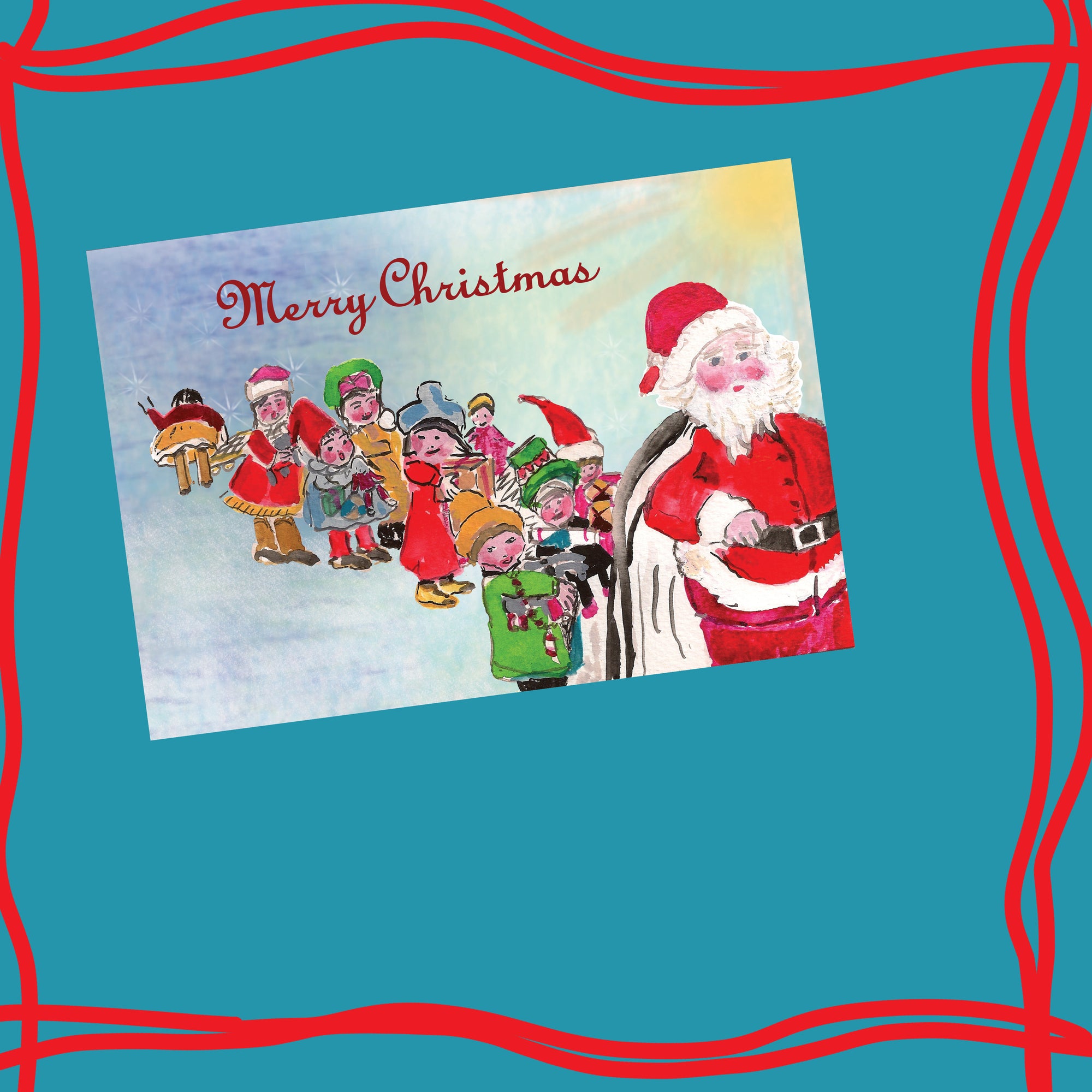 6 CARDS - Mom's Children Follow Santa - Dreams After All
