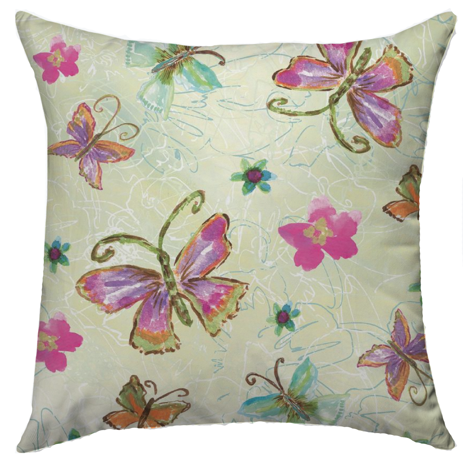 Four Butterfly 18" X 18" Pillow Cover