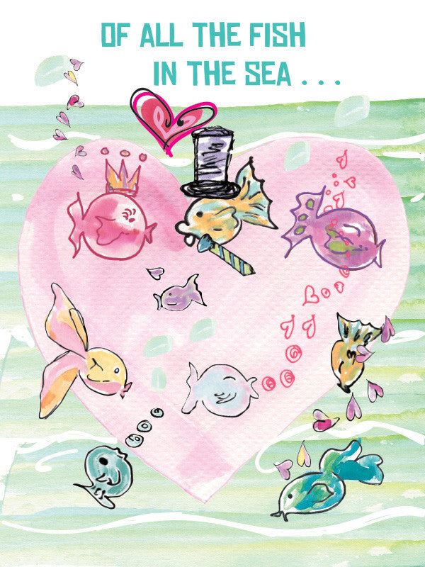 Fish In the Sea - Anniversary Love Wedding Card - Dreams After All