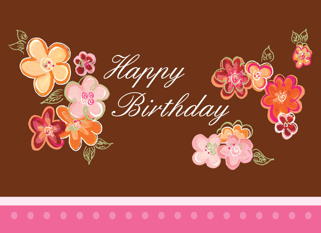May Every Wish Come True Brown & Pink BIrthday Card
