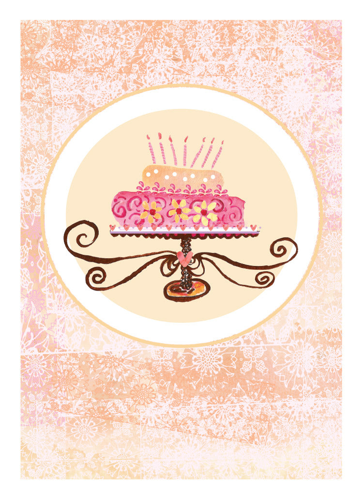 Champagne Cake Birthday Card - Dreams After All