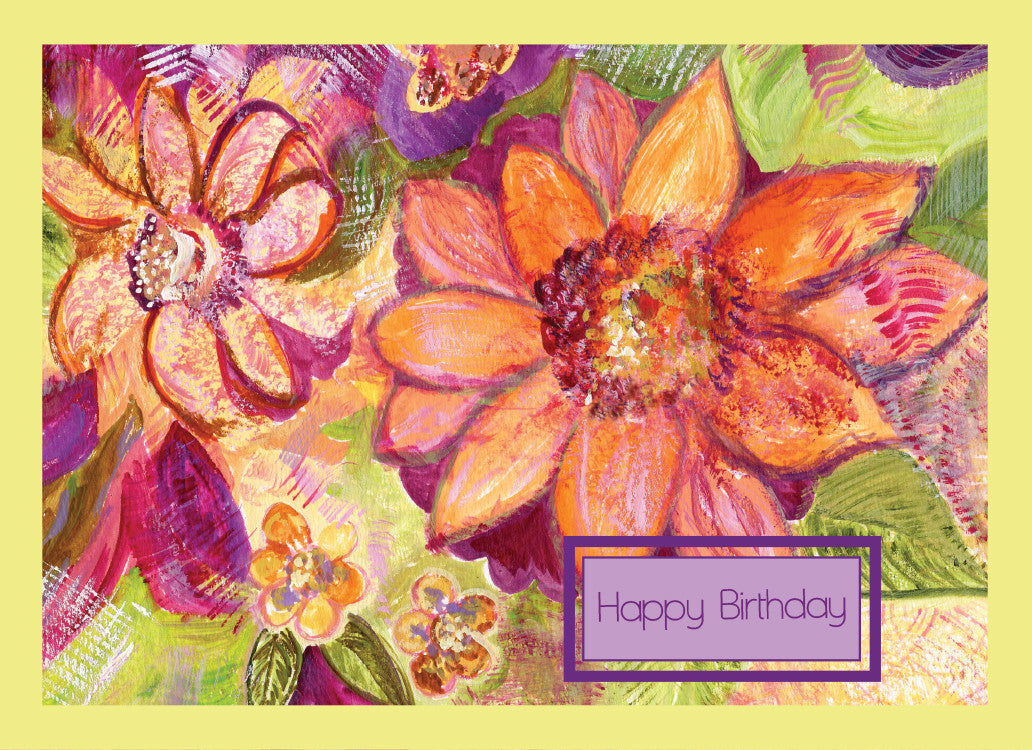 Pink Flower Happy Birthday Card - Dreams After All