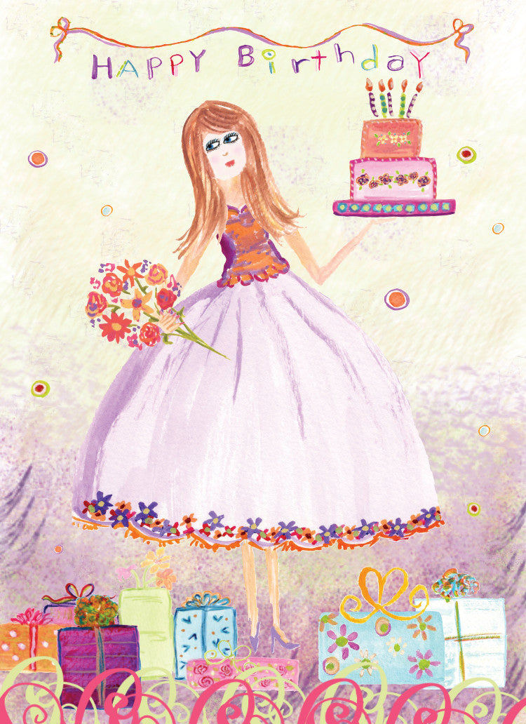 Purple Dress HappyBirthday Card - Dreams After All