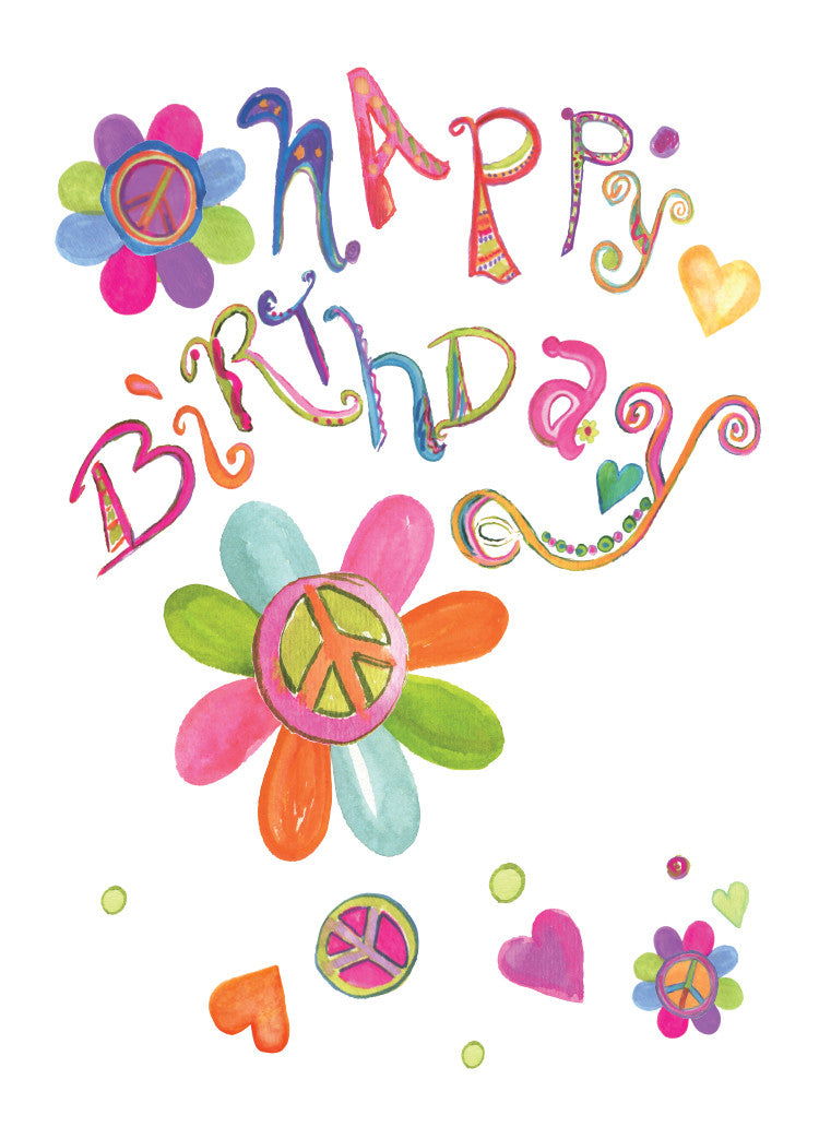 Happy Birthday Peace Sign Greeting Card - Dreams After All