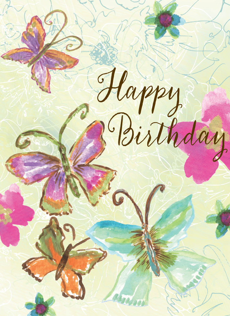 Four Butterfly Birthday Card - Dreams After All