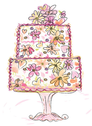 Floral Cake Birthay Card - Dreams After All
