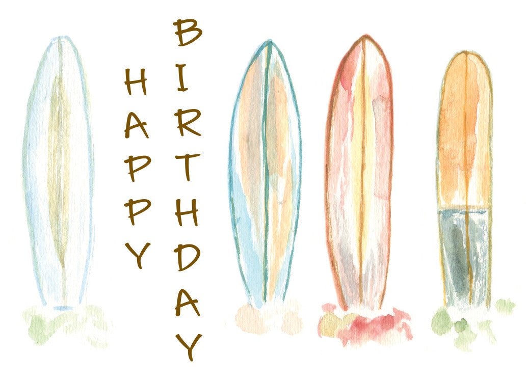 Surfboards Happy Birthday Card - Dreams After All