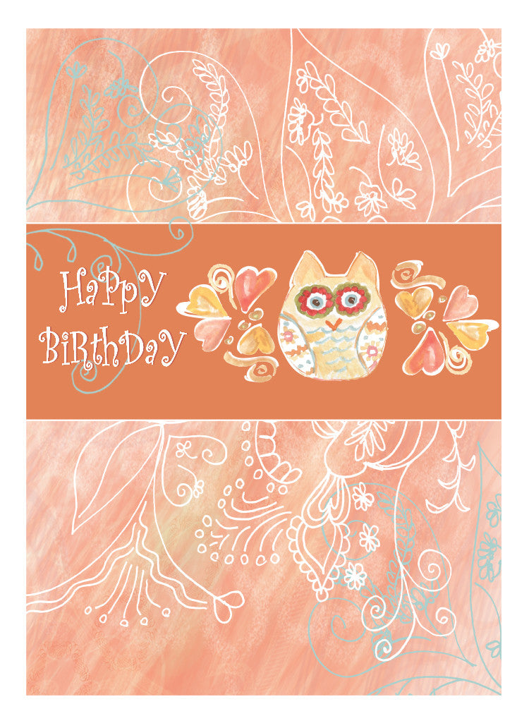Owl Blank Happy Birthday Card - Dreams After All