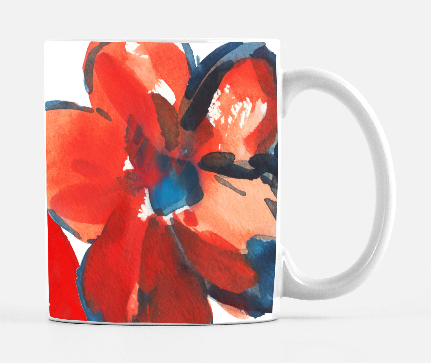 Patriotic Red White Blue Floral Mug - Dreams After All