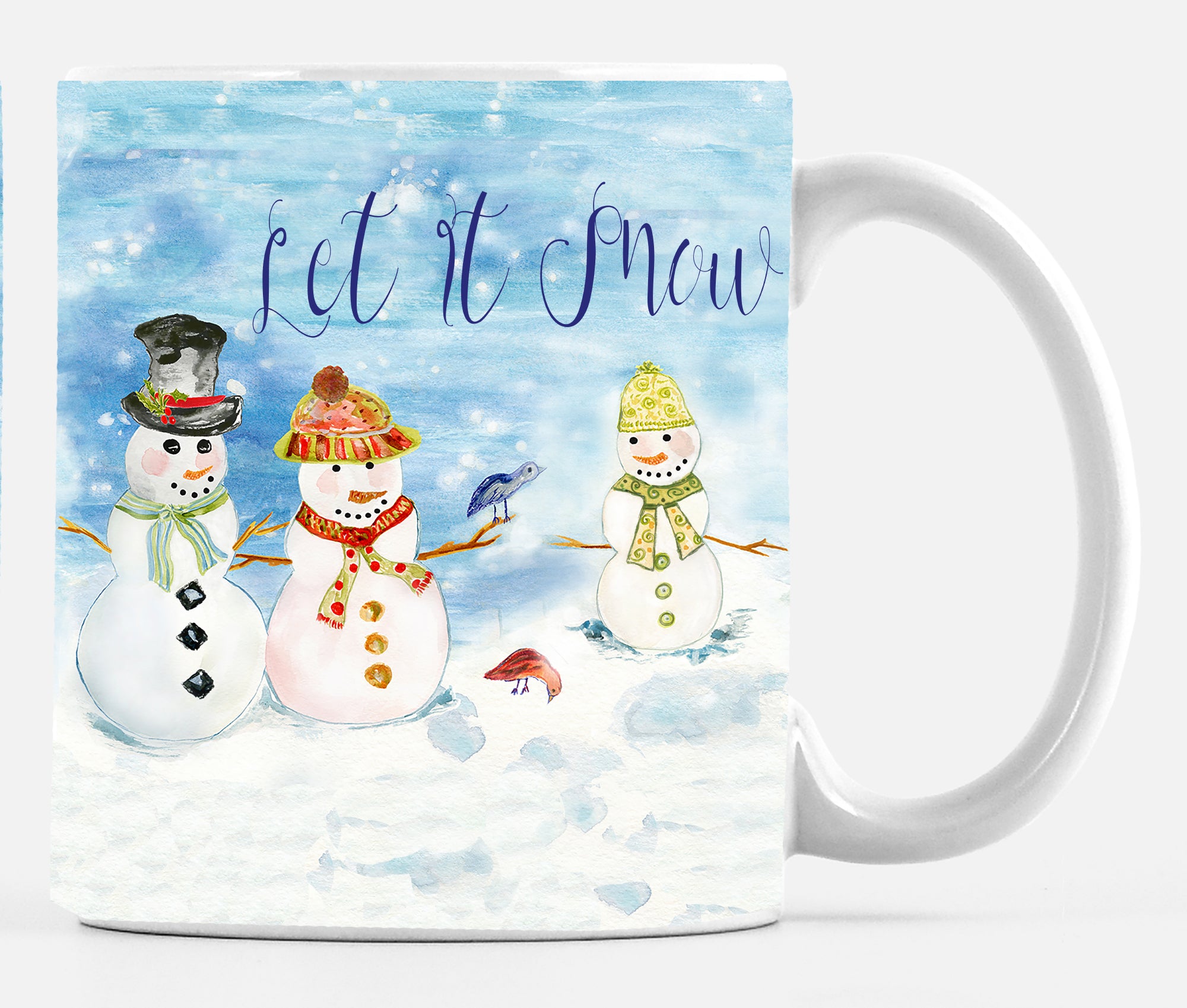 Holiday Mug : Holiday Snowman Family Let It Snow - Dreams After All