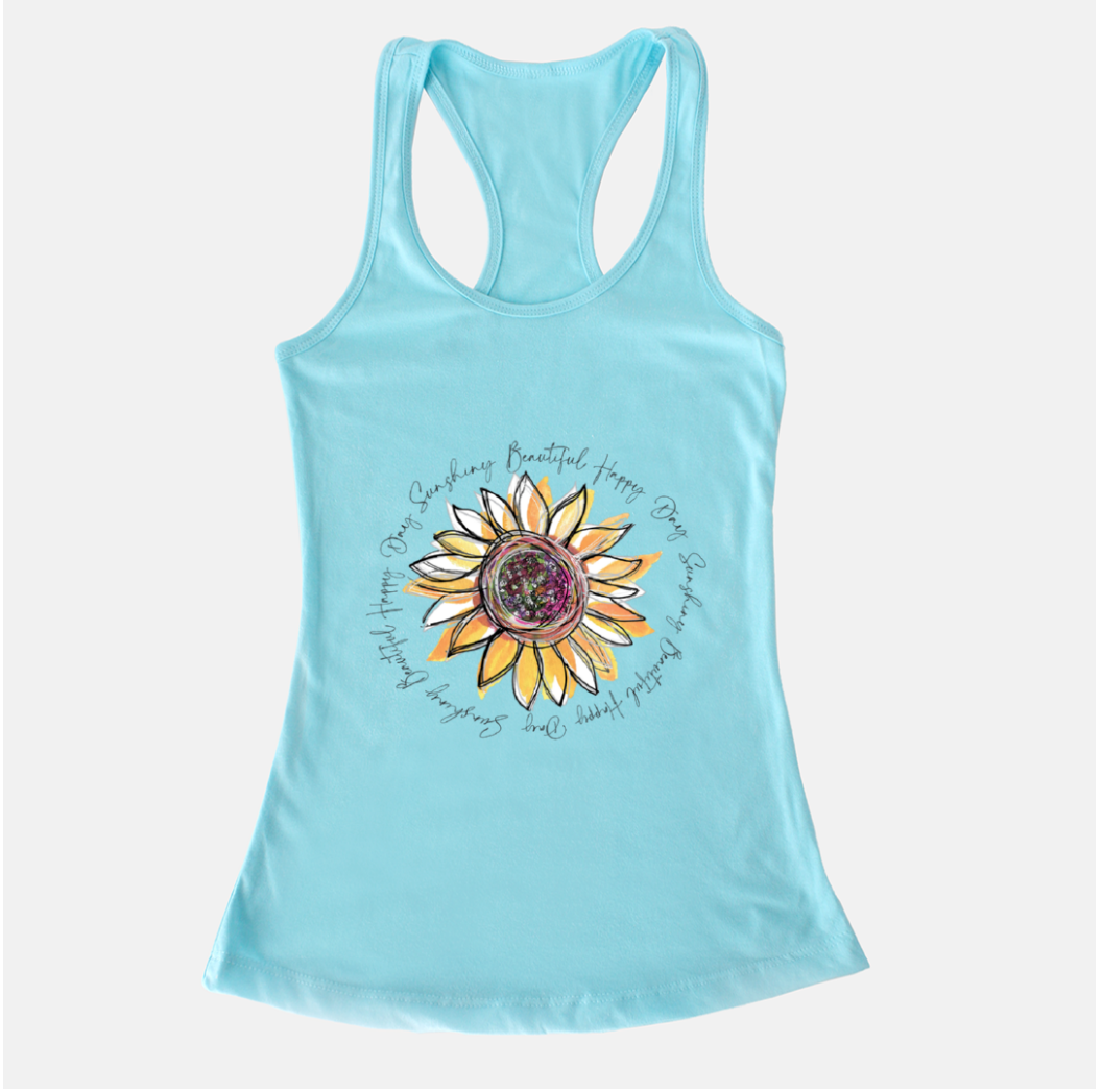 Sunflower Happy Day Inspire Cancun Racerback Tank - Dreams After All
