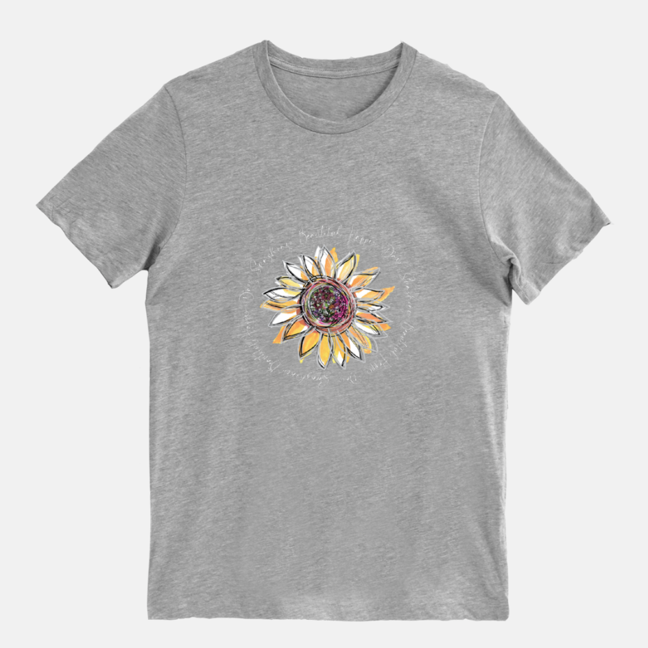 Sunflower Happy Day Athletic Heather Short Sleeved T-Shirt (Unisex) - Dreams After All